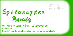 szilveszter mandy business card